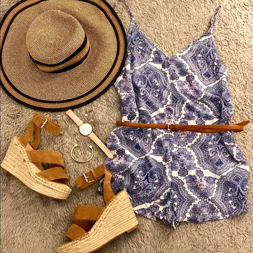 VICTORIA'S SECRET Purple Paisley Romper Size S/P